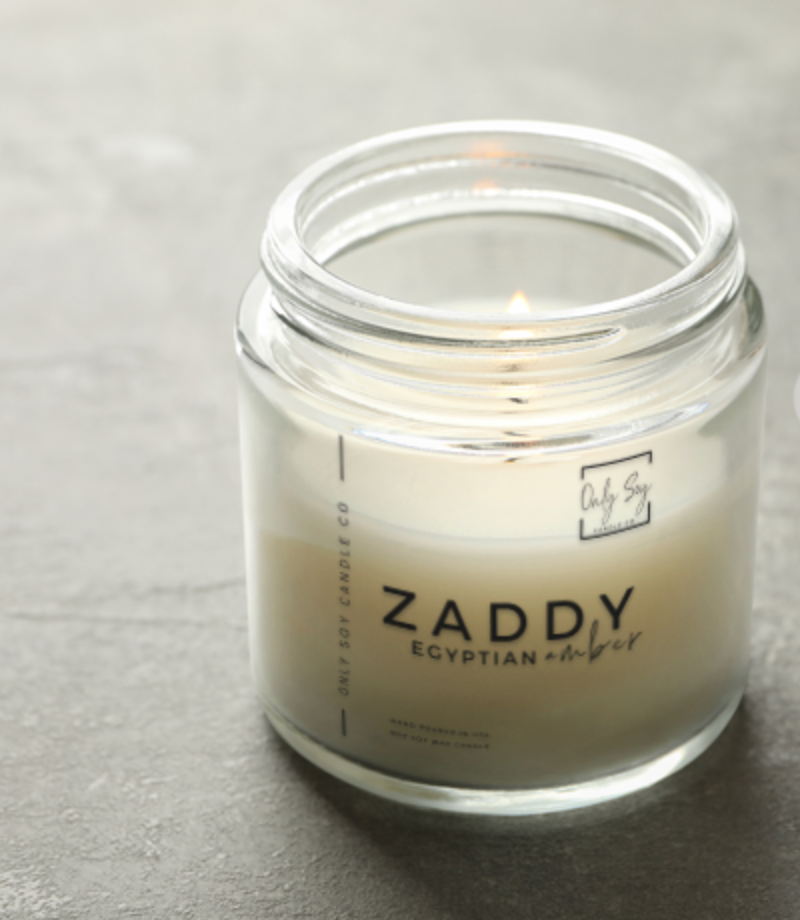 Egyptian amber scented soy wax candle made in the USA.